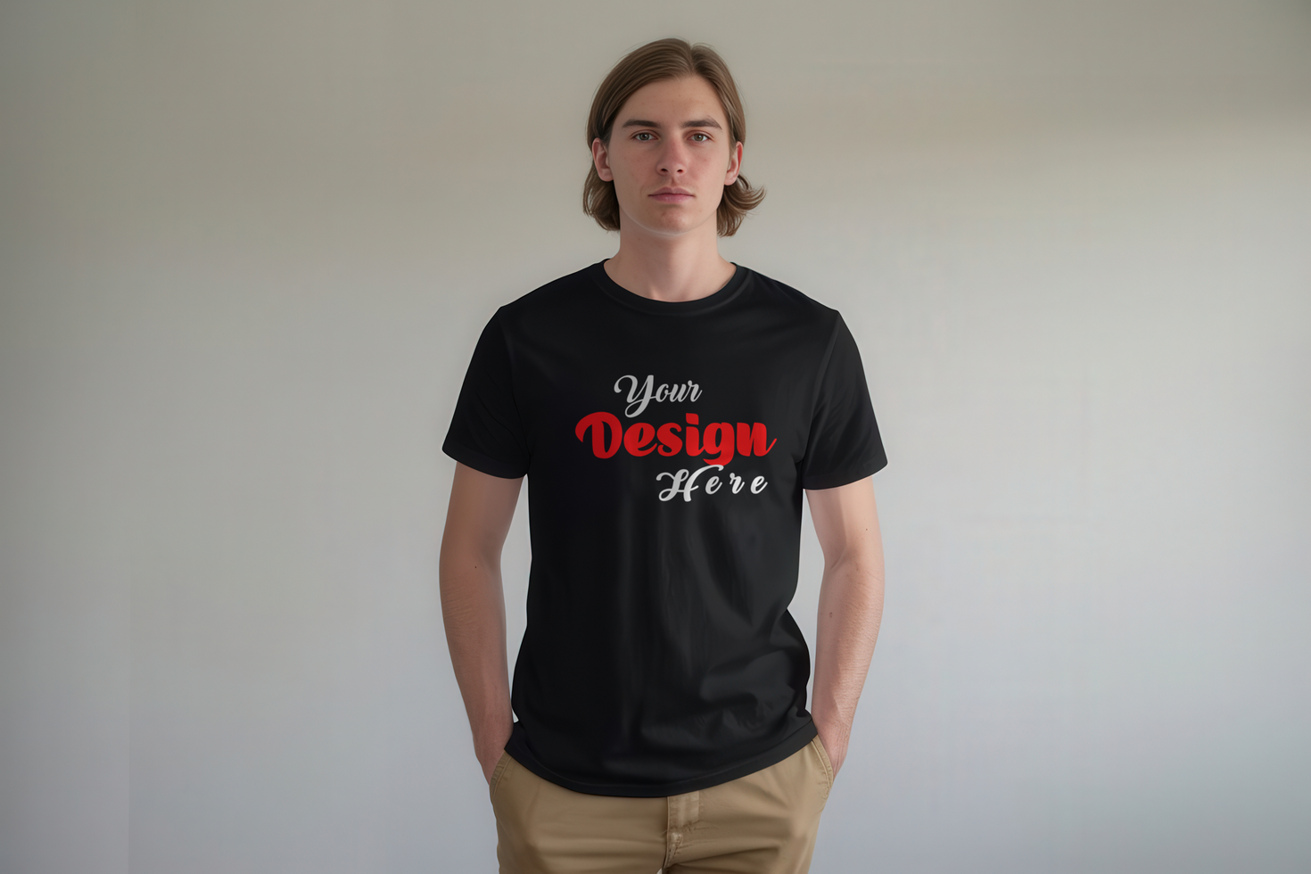Stylish Front View T-Shirt Mockup Template for Designers psd