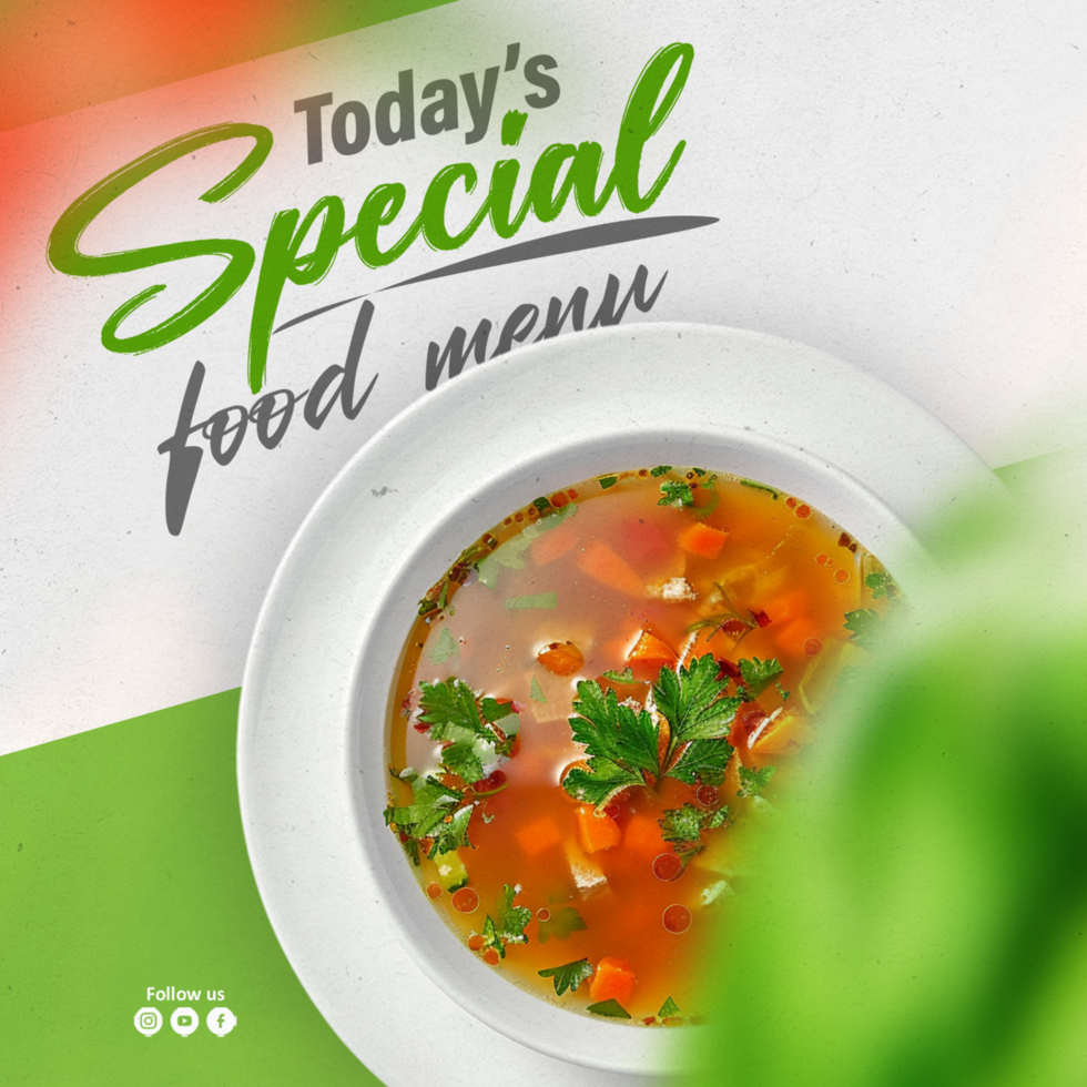 Today's Special Food Menu Social Media template design psd