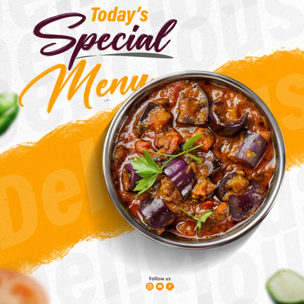 Today special food menu and social media post template psd