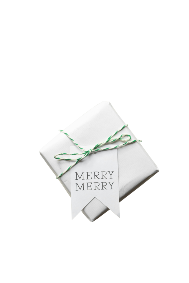 christmas day gift box with transparent background png