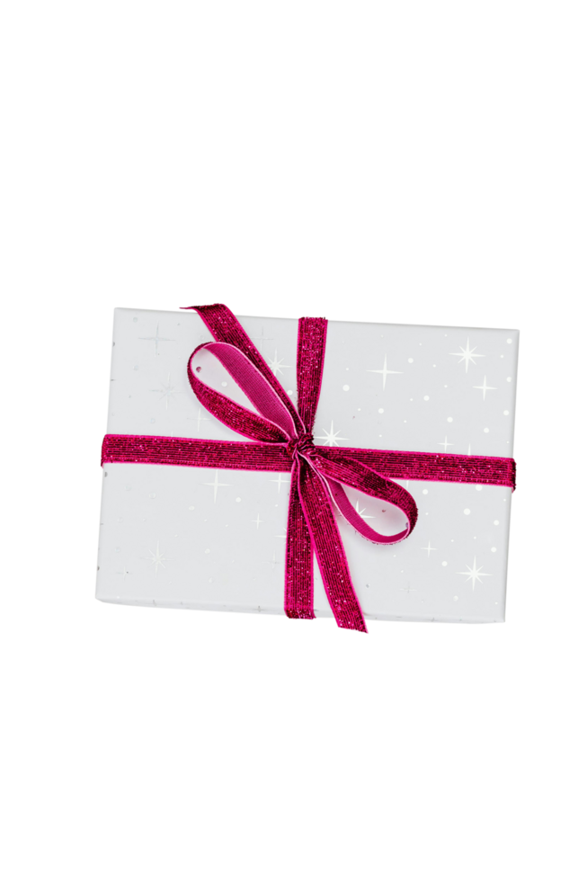 red gift box with ribbon isolated background. png