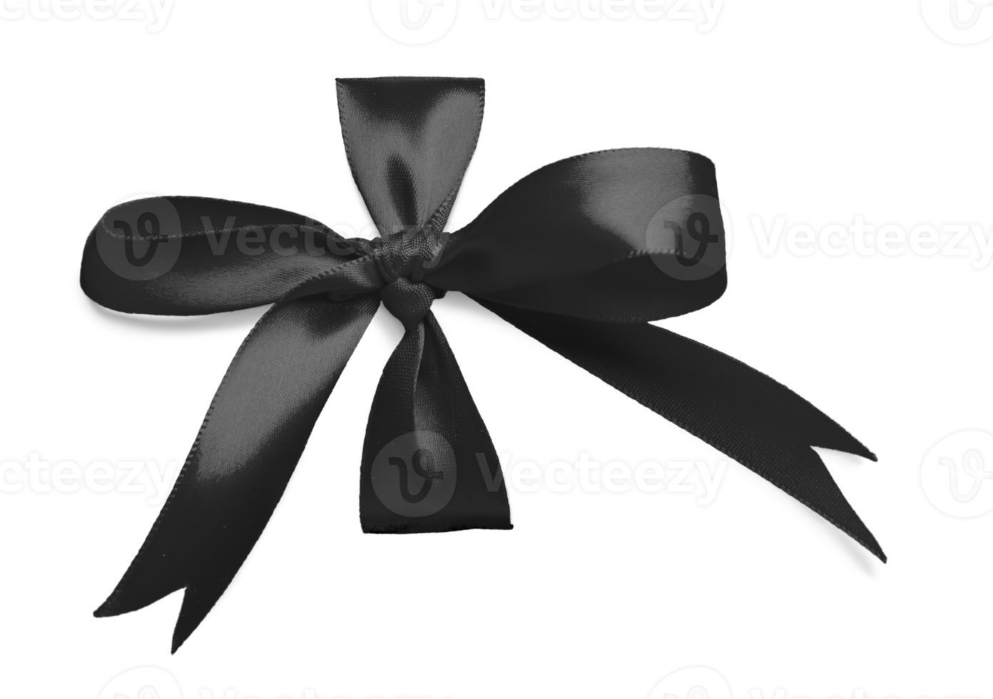 Black Silk Ribbon Tied in a Bow Ready for Your Present. Transparent . png