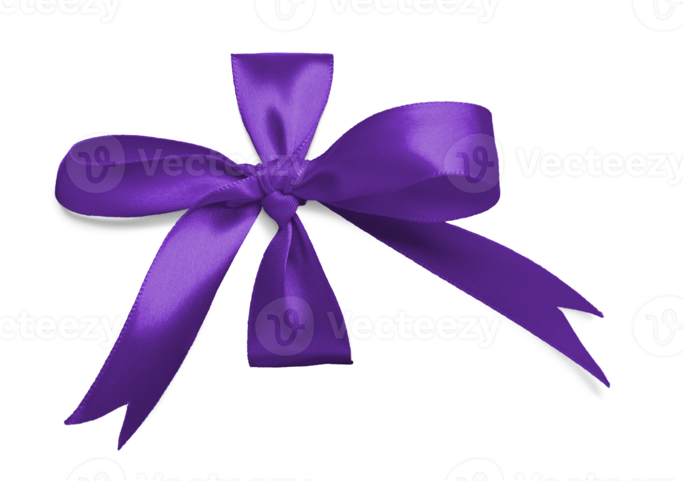 Purple Silk Ribbon Tied in a Bow Ready for Your Present. Transparent . png