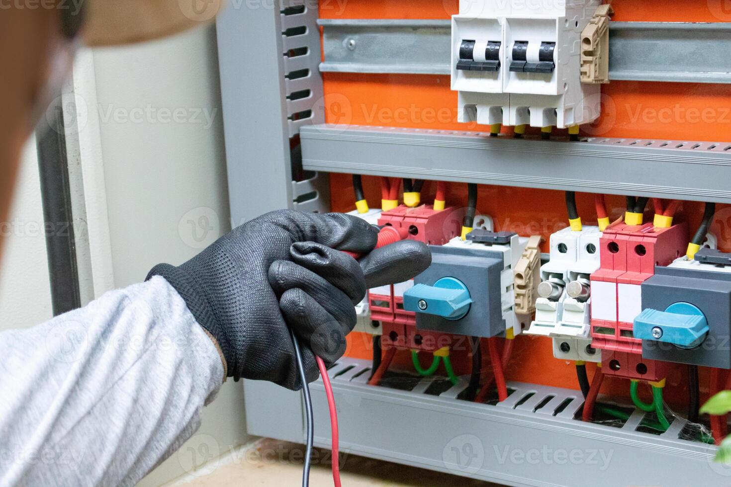 Cleaning and Maintenance of Solar Energy Inverter Equipment. photo