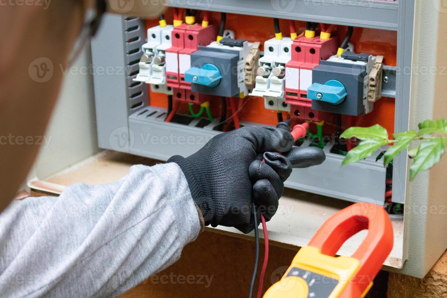 Cleaning and Maintenance of Solar Energy Inverter Equipment. photo