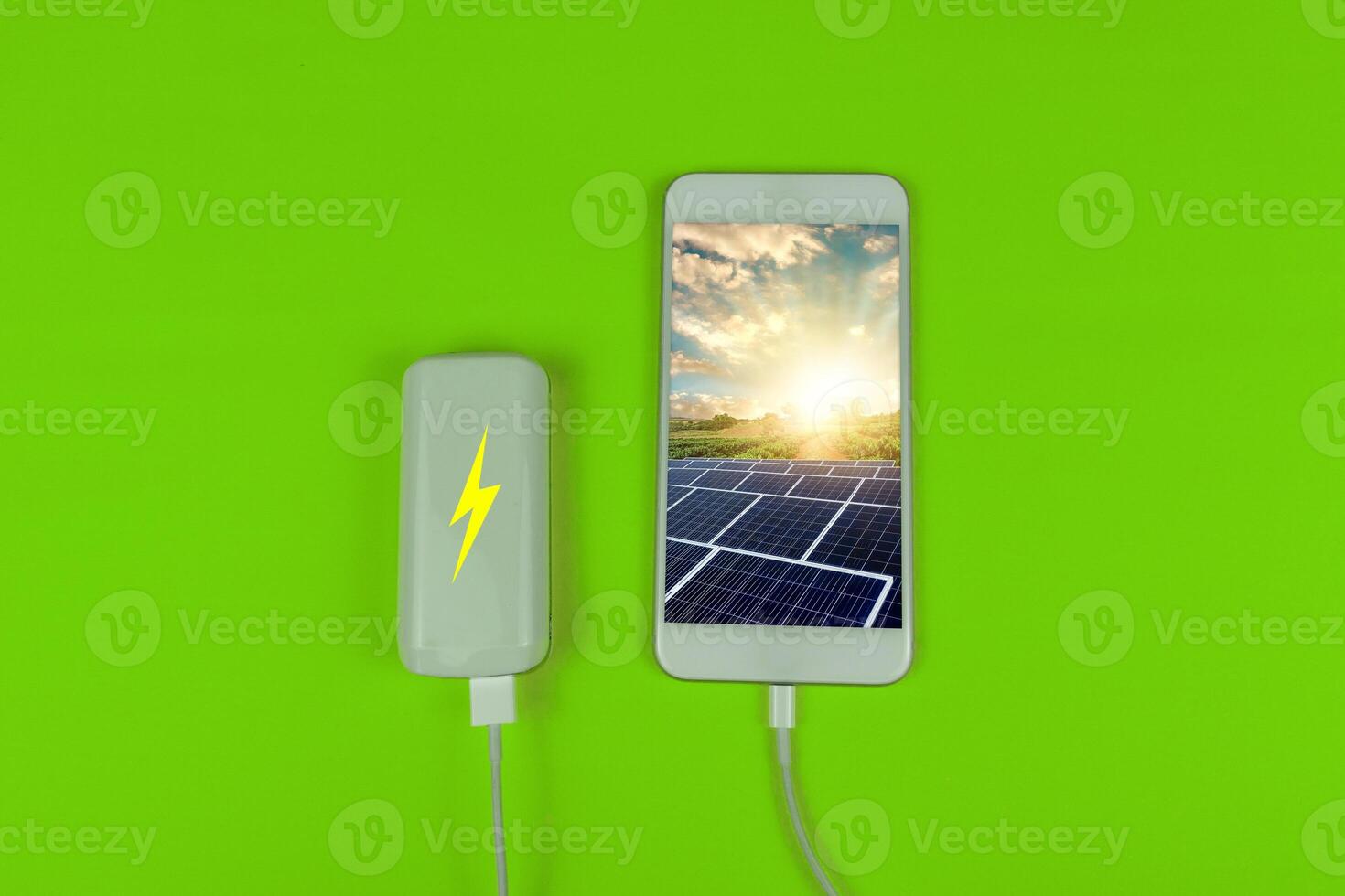Solar Energy Battery Creative Concept Image. photo