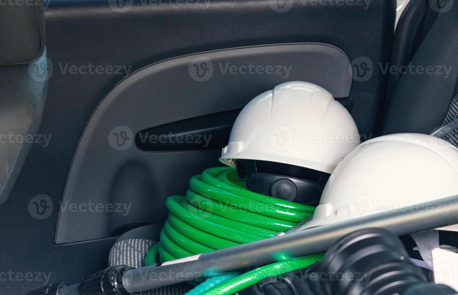 Cleaner manwith your tools. Conceptual image of car washing job. photo