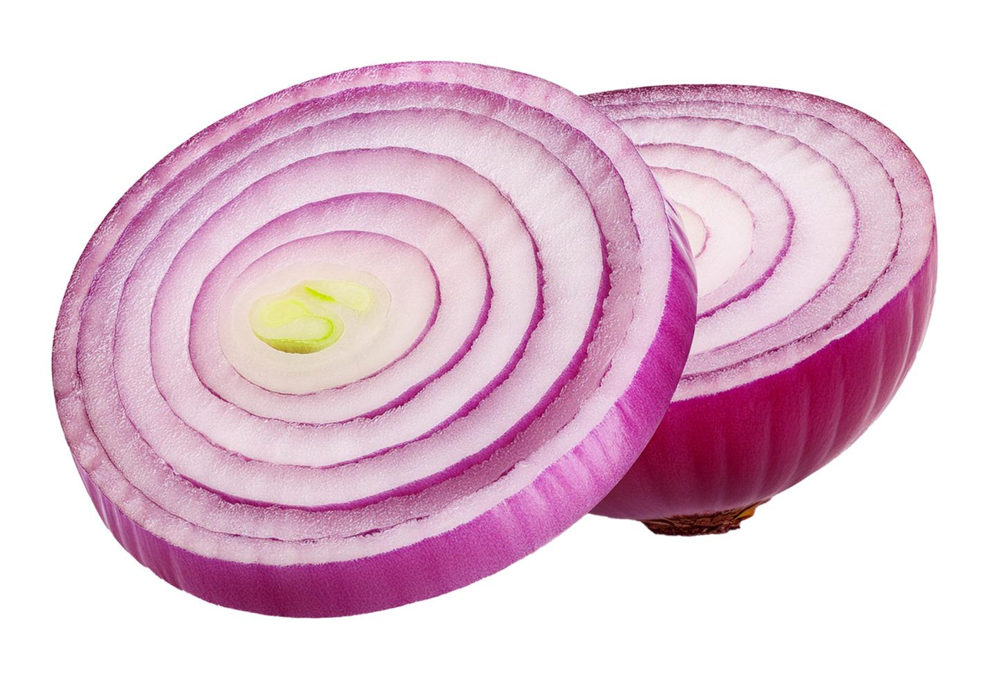 Close Up Image of Sliced Red Onion with Concentric Layers png