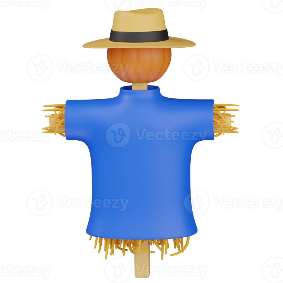 3d render scarecrow illustration png