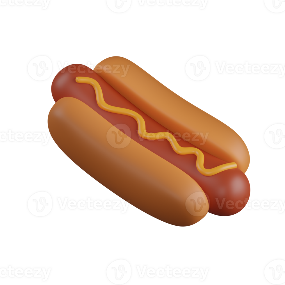 3d render hotdog illustration png