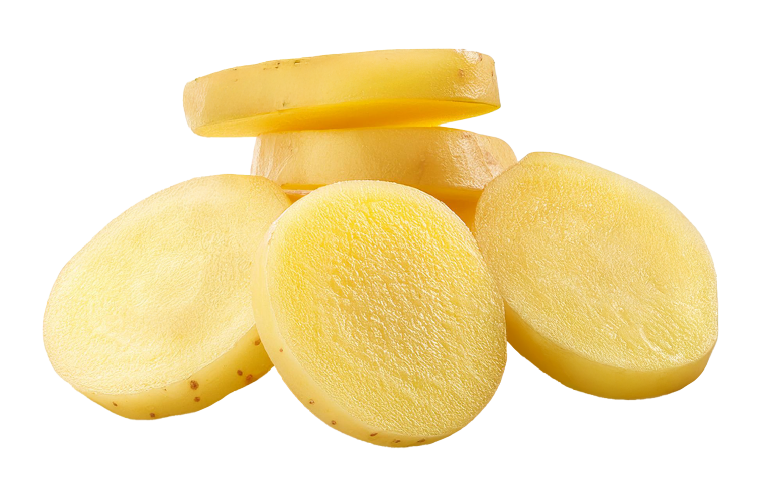 Freshly Cut Golden Potato Slices for Culinary Use png
