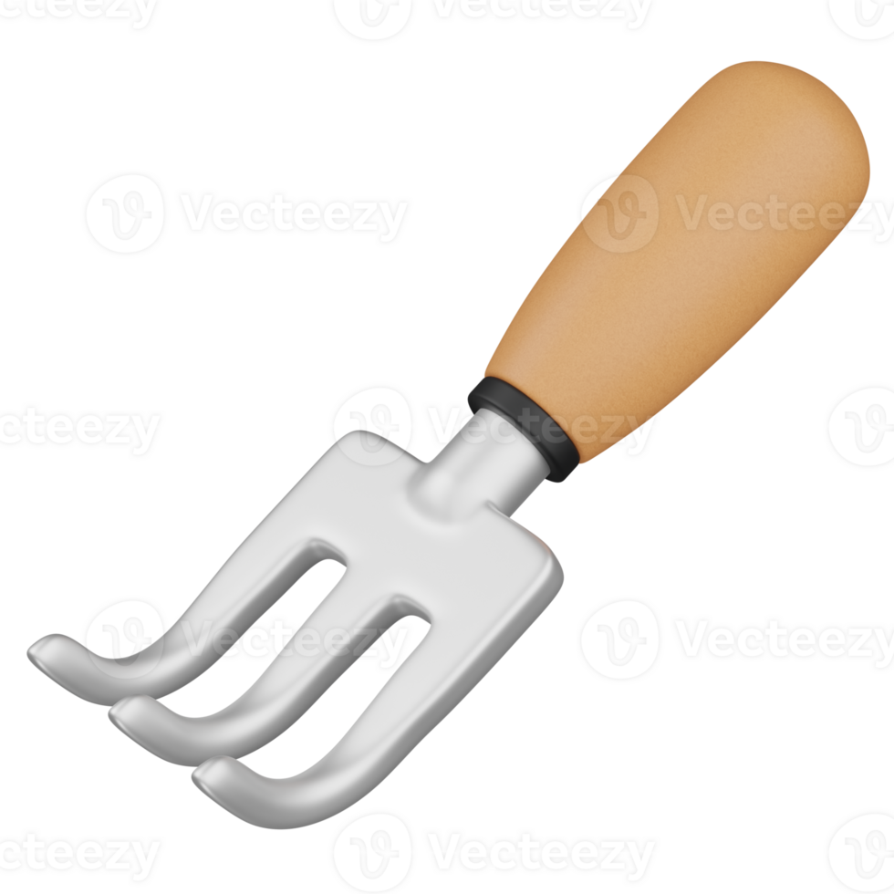 3d render rake illustration png