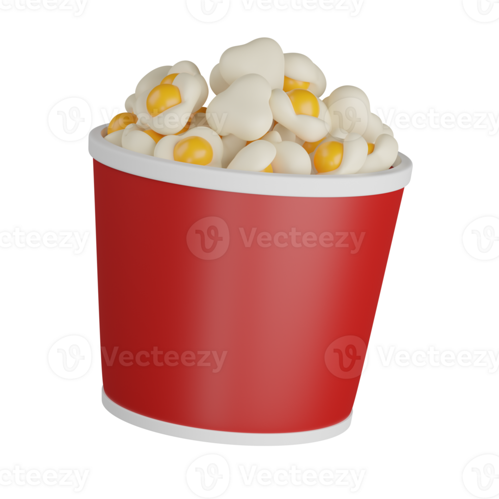 3d render POPCORN illustration png