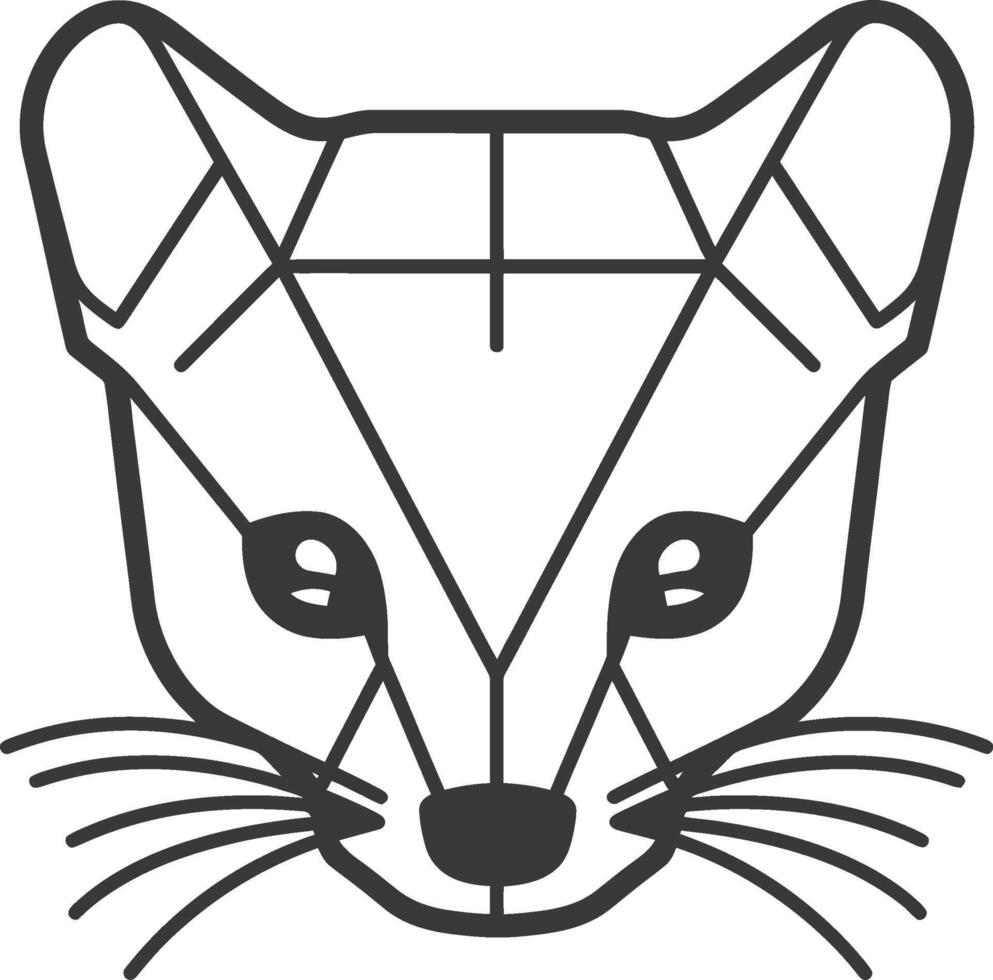 Geometric animal portrait Simple lines bold design vector