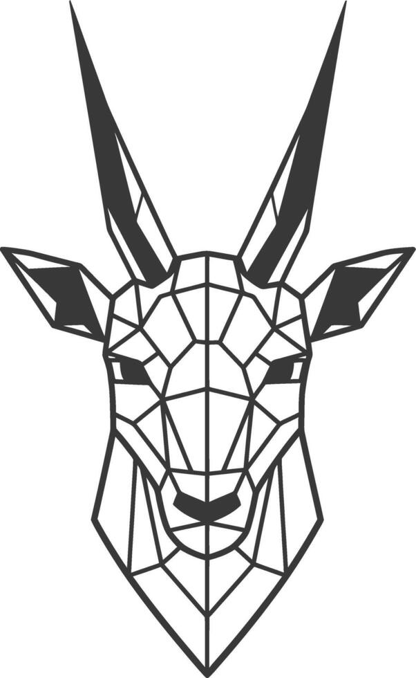 Geometric antelope head art A modern take on wildlife vector
