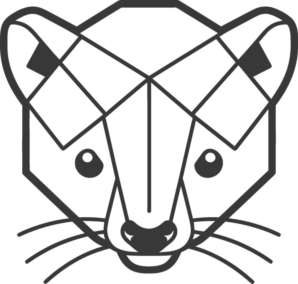Geometric animal head Cute and minimalist vector