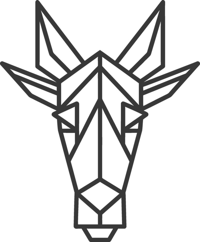 Geometric animal portrait Simple line art vector