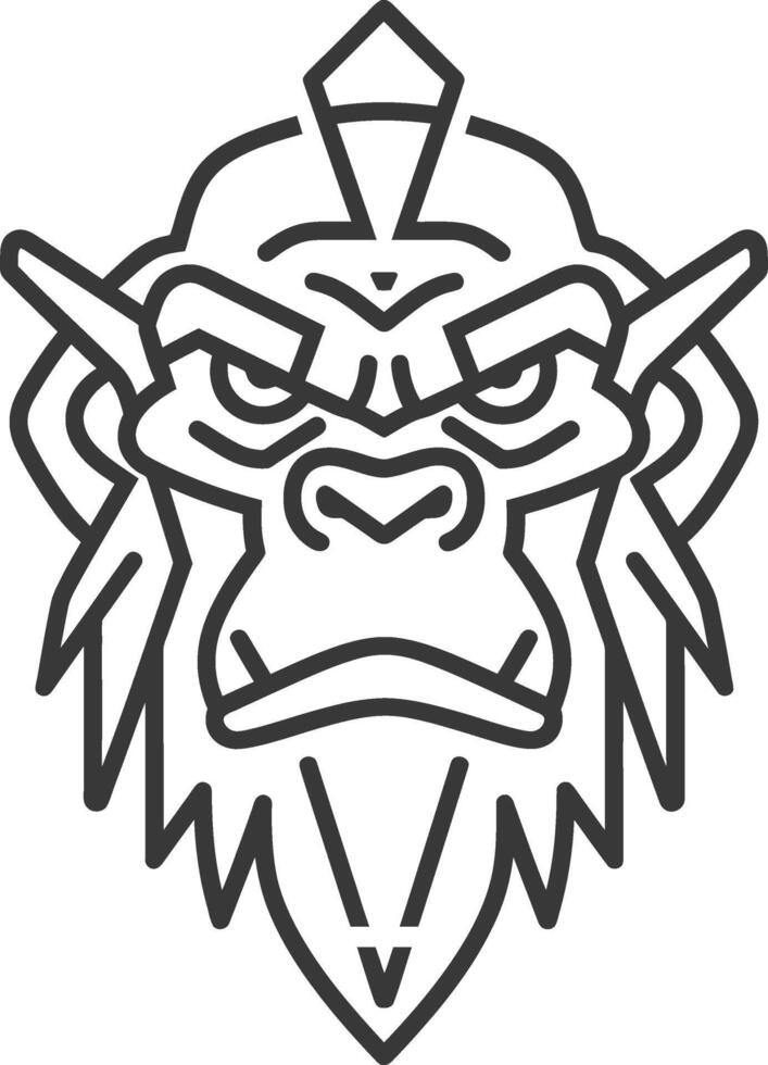 Angry gorilla with a spiky mohawk vector