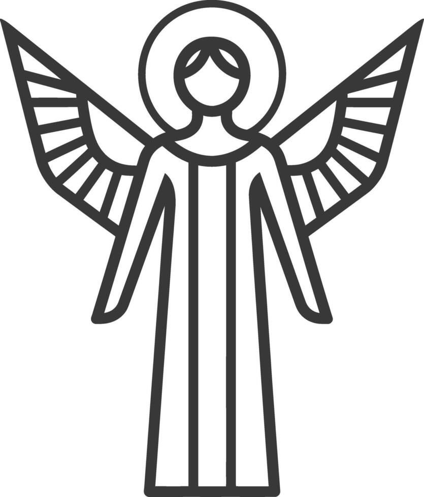 simple line drawing of an angel with wings outstretched vector