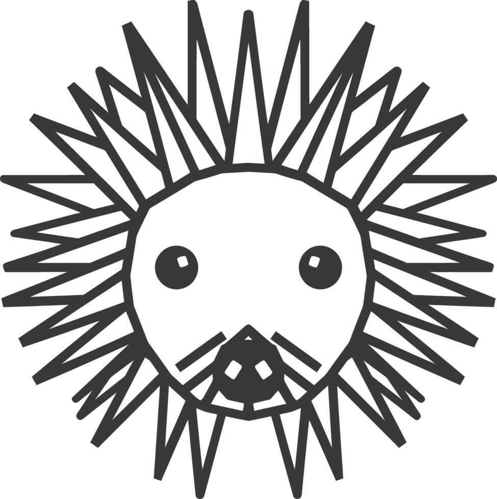 spiky cute creature with big eyes vector
