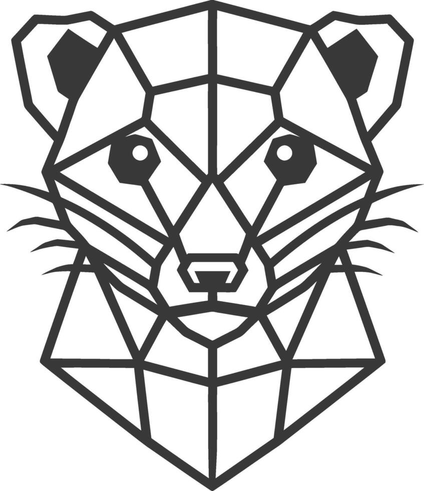 Geometric animal portrait with sharp angles vector