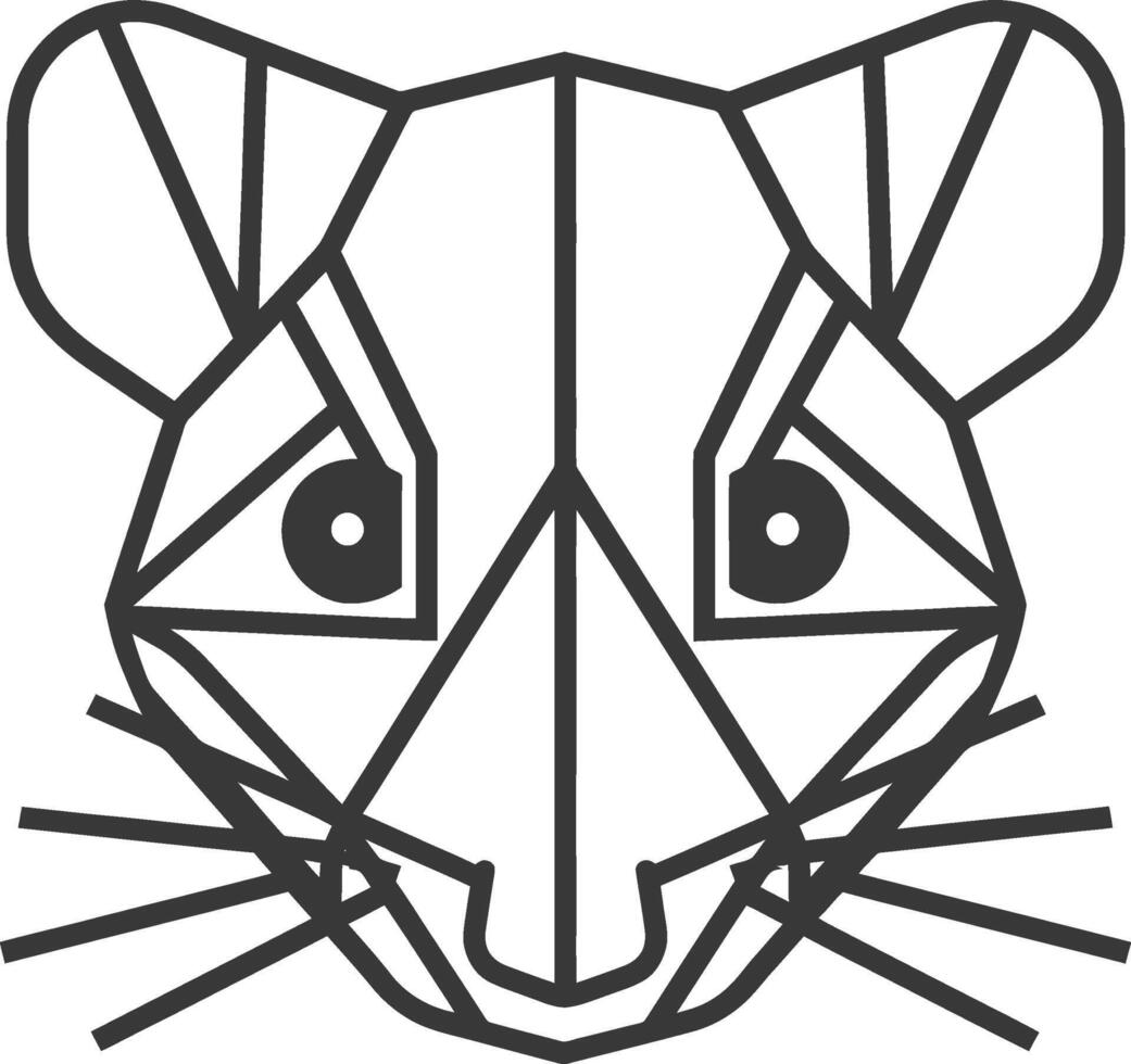 Geometric animal portrait with sharp lines vector