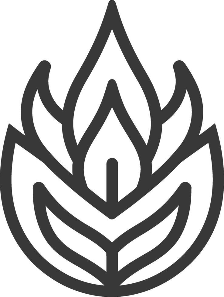 stylized flower with flames vector