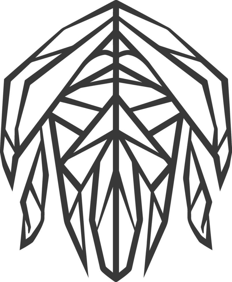 Abstract geometric design with sharp points and intersecting lines vector