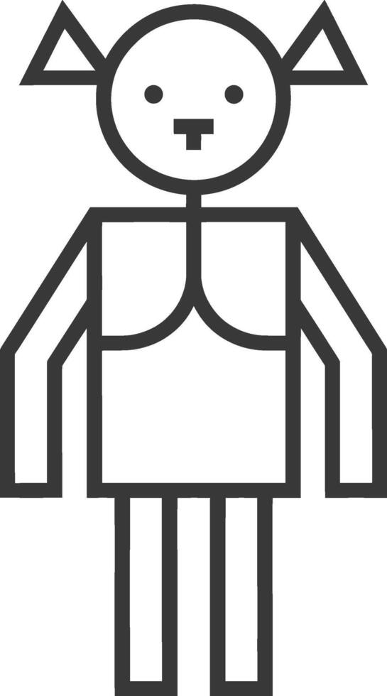 simple stick figure with a circle for a head vector