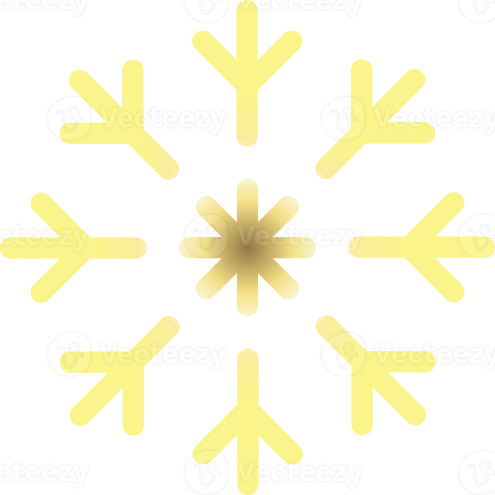 Snowflakes geometry gold line icon png