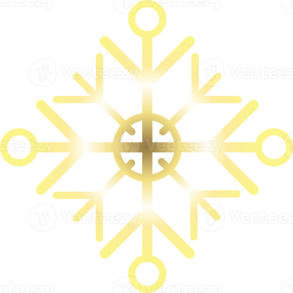 Snowflake geometry abstract gold line icon png