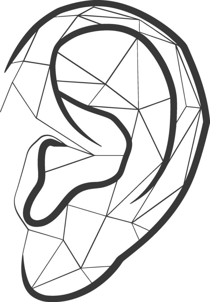 geometrically designed ear vector