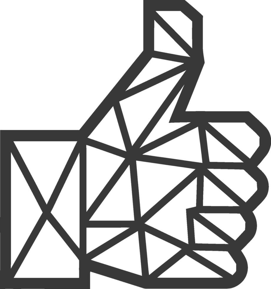 thumbs up made of geometric shapes vector