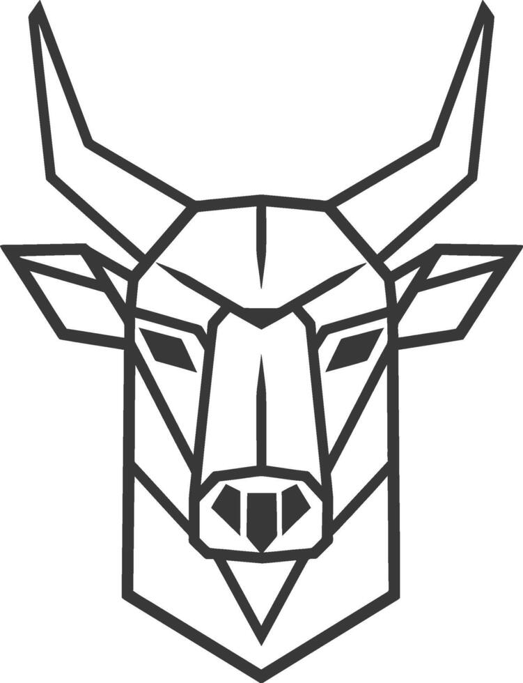 geometric art design Bull Head Design Simple and bold vector