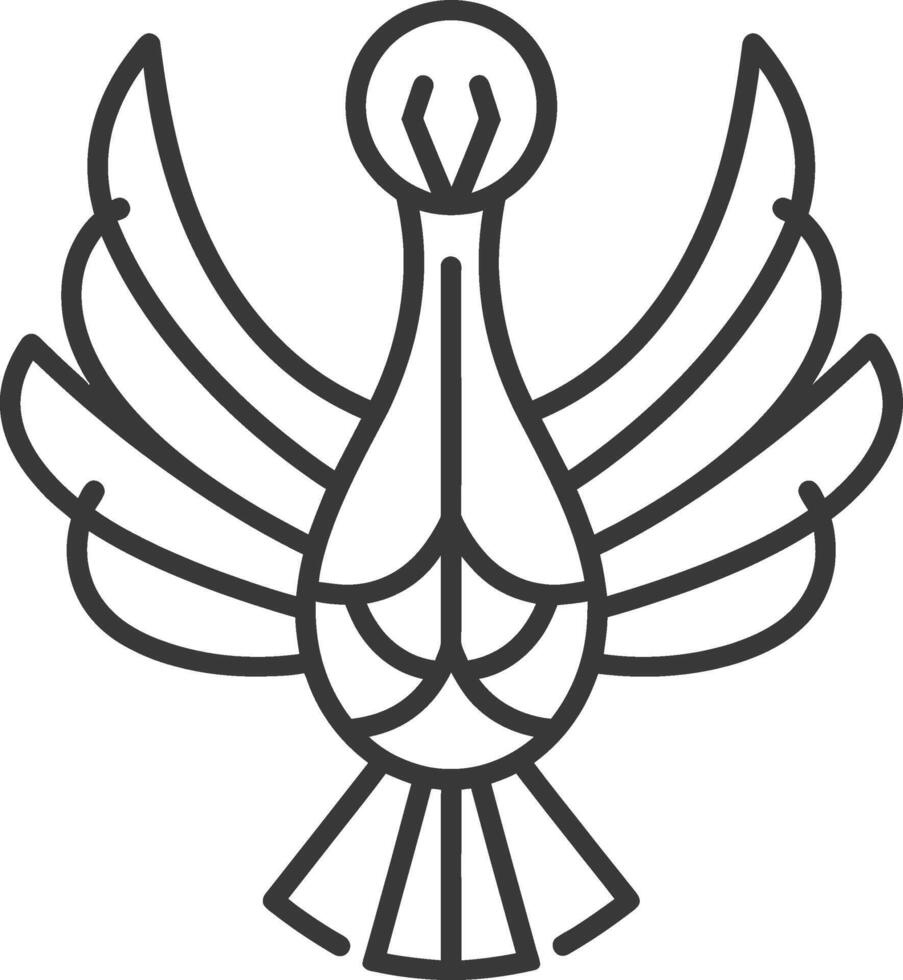 simple line drawing of a dove with outstretched wings vector