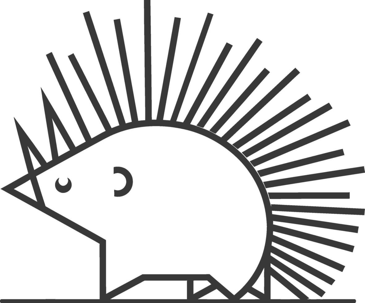 simple line drawing of a hedgehog vector