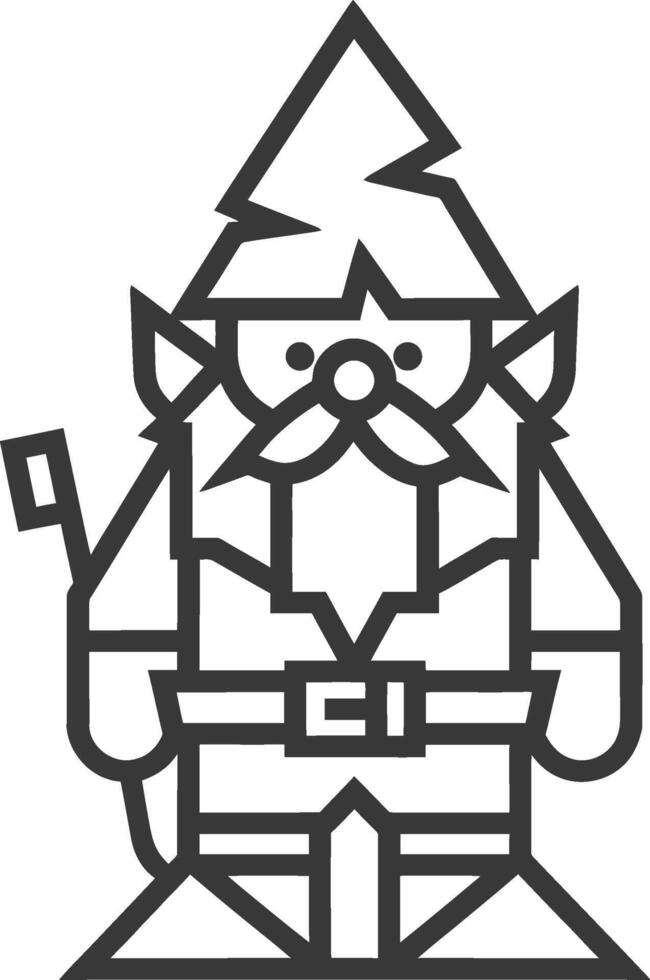 simple line drawing of a gnome vector