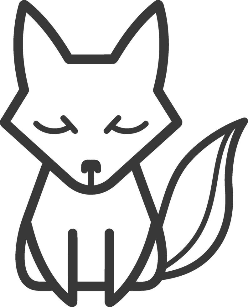 Cute fox with closed eyes sitting down vector