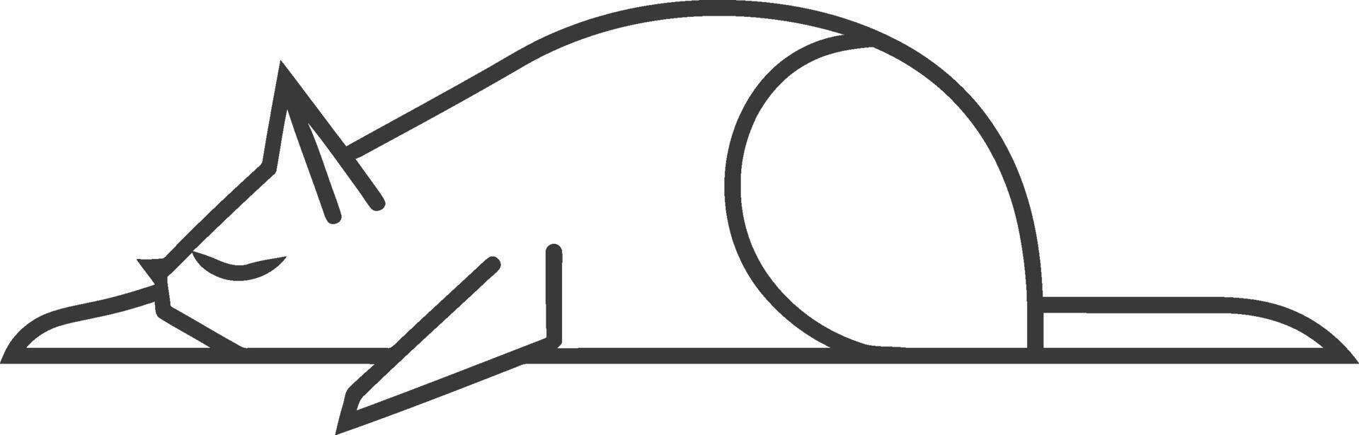 simple line drawing of a cat sleeping vector