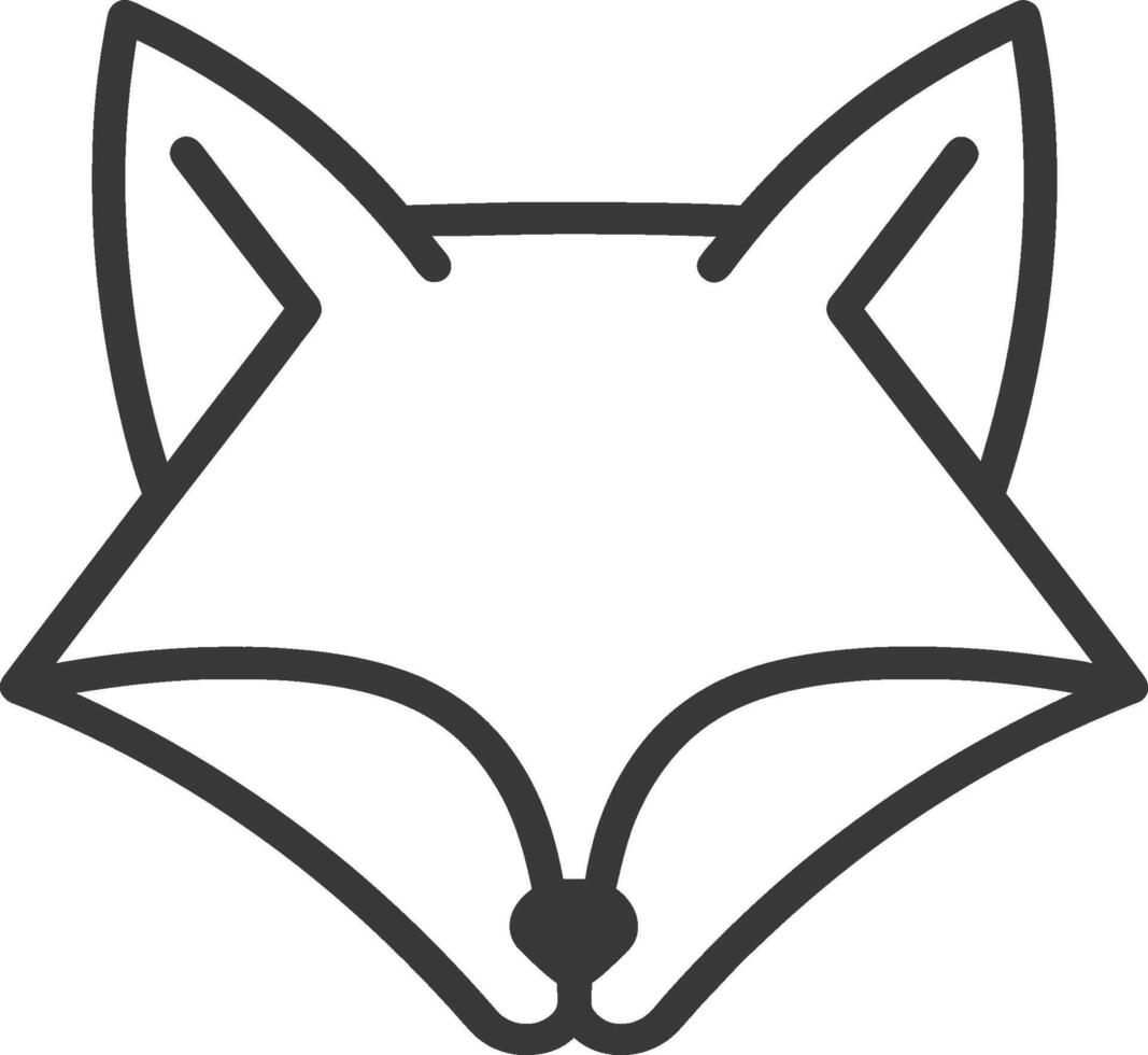 simple fox head outline vector