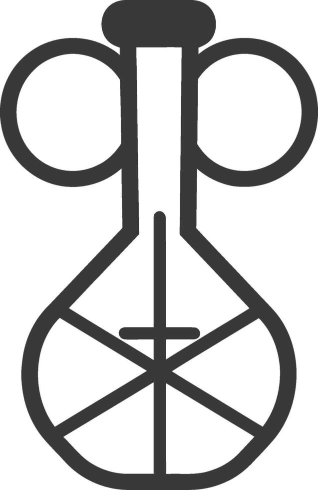 round bottom flask with a stopper and a clamp vector
