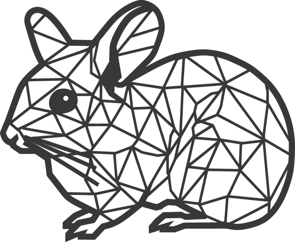 Geometrically adorable chinchilla art vector