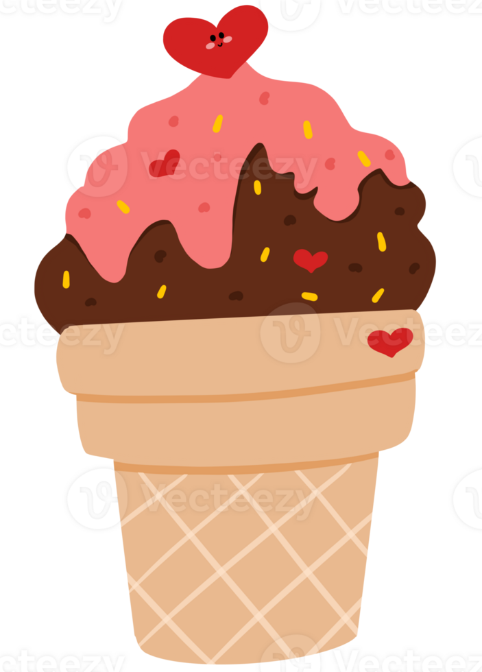 Chocolate ice cream cone png