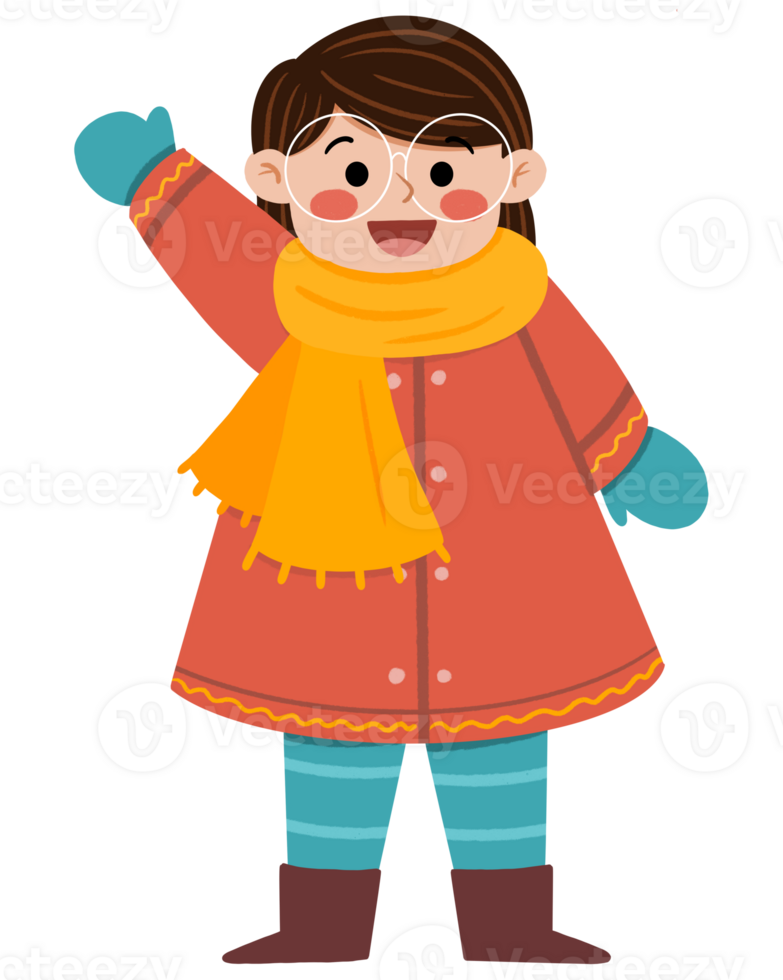 Winter outfit cute girl png