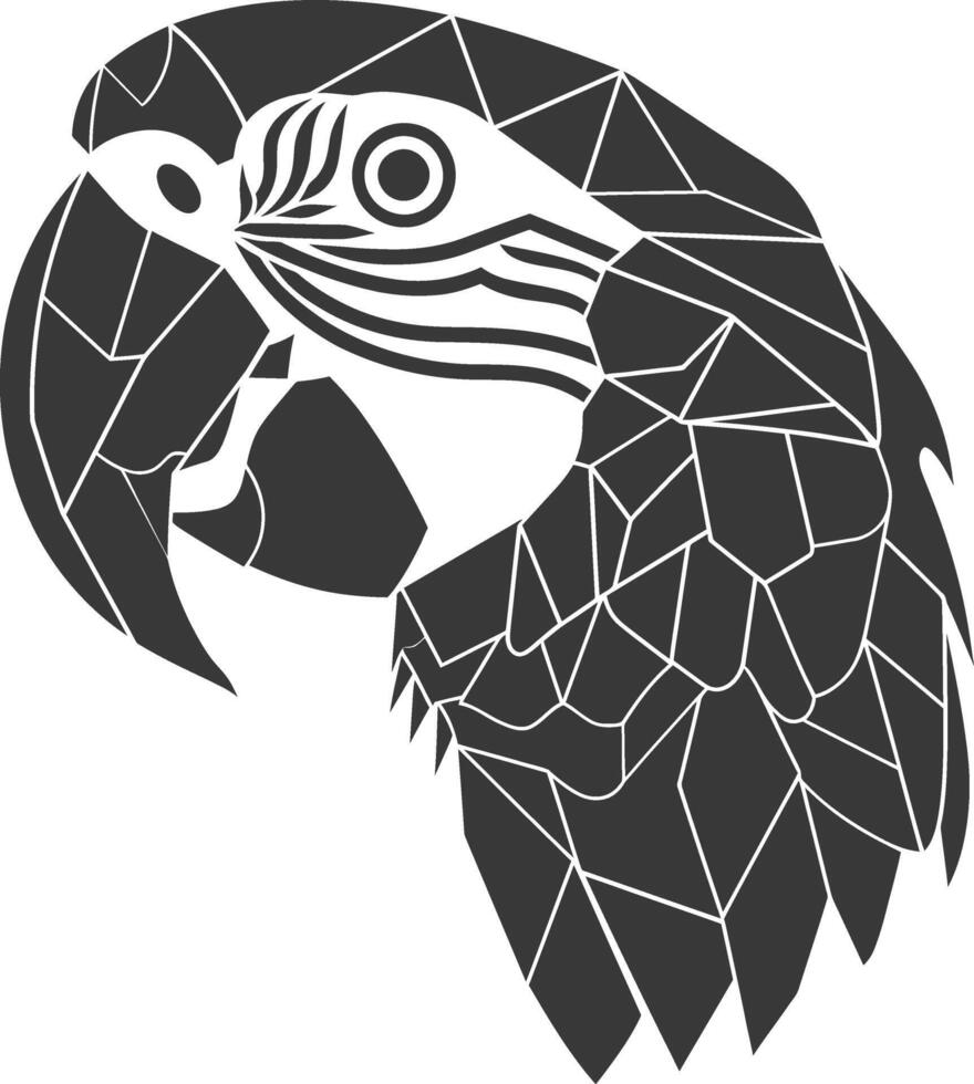 geometric parrot with a large beak vector