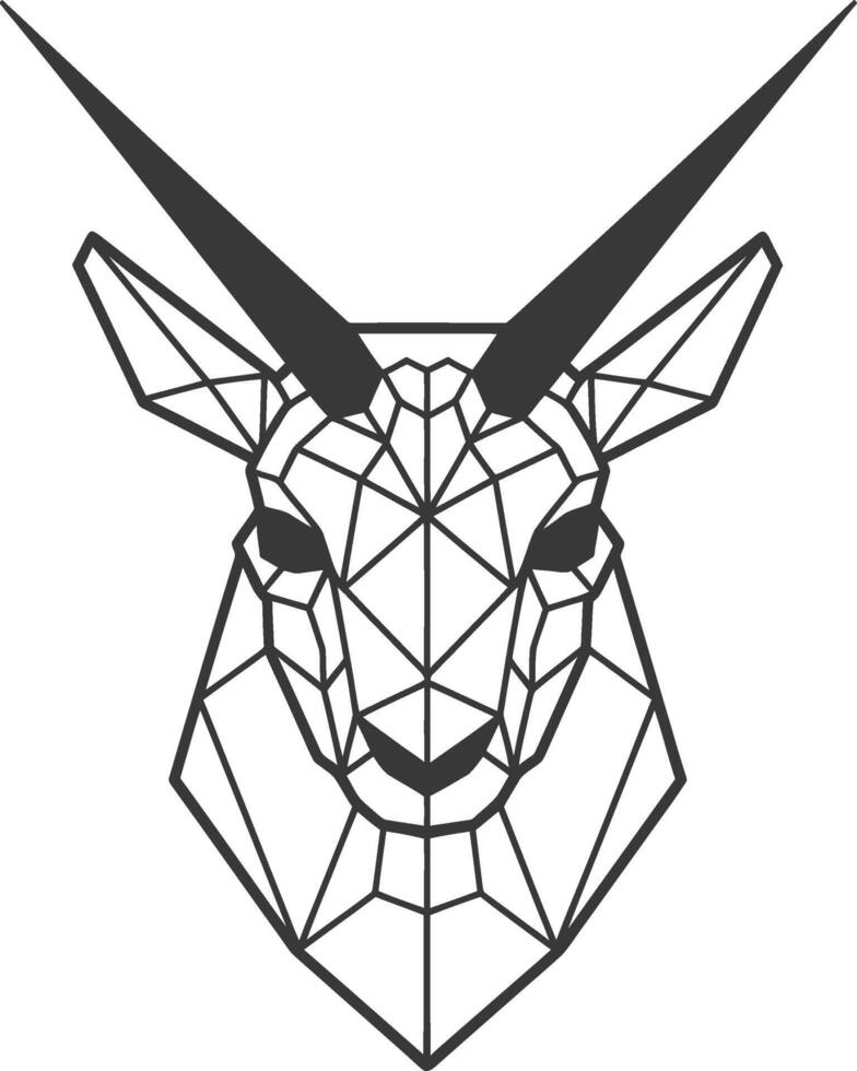 geometric illustration of an antelope head vector