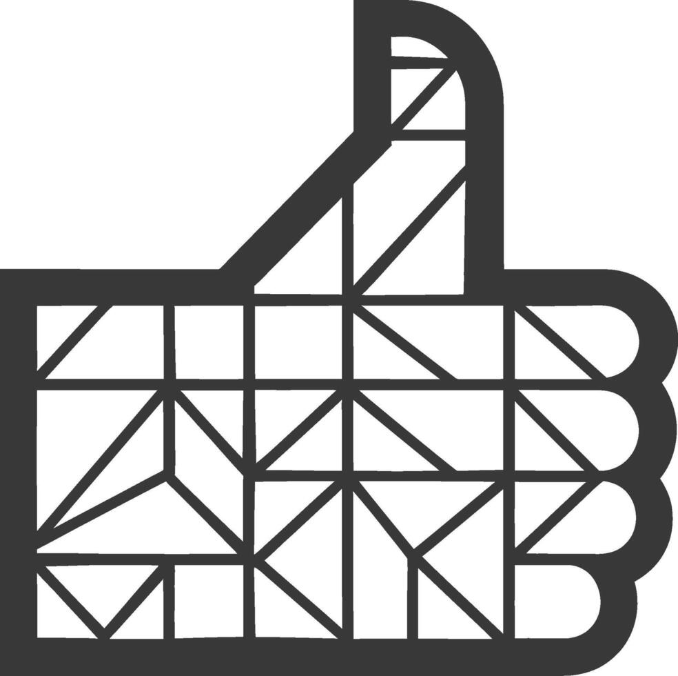 geometric thumbs up symbol vector