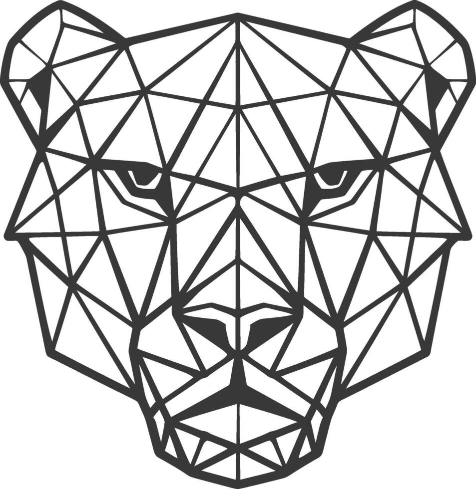 geometric illustration of a cheetah face vector