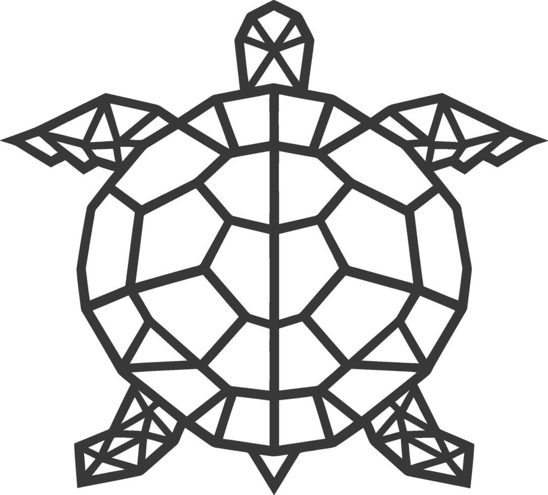 geometric turtle with a shadow vector