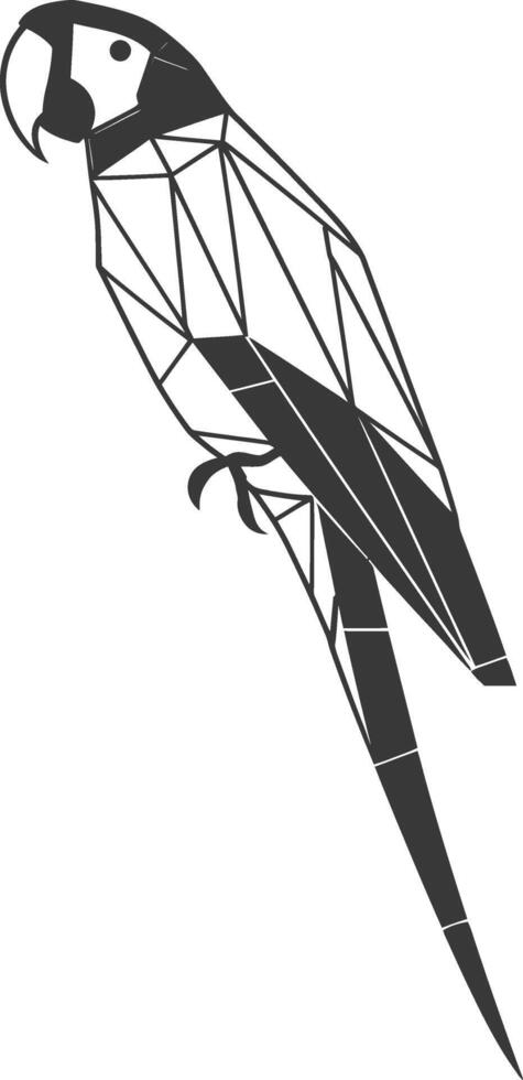 geometric parrot with black and white colors vector
